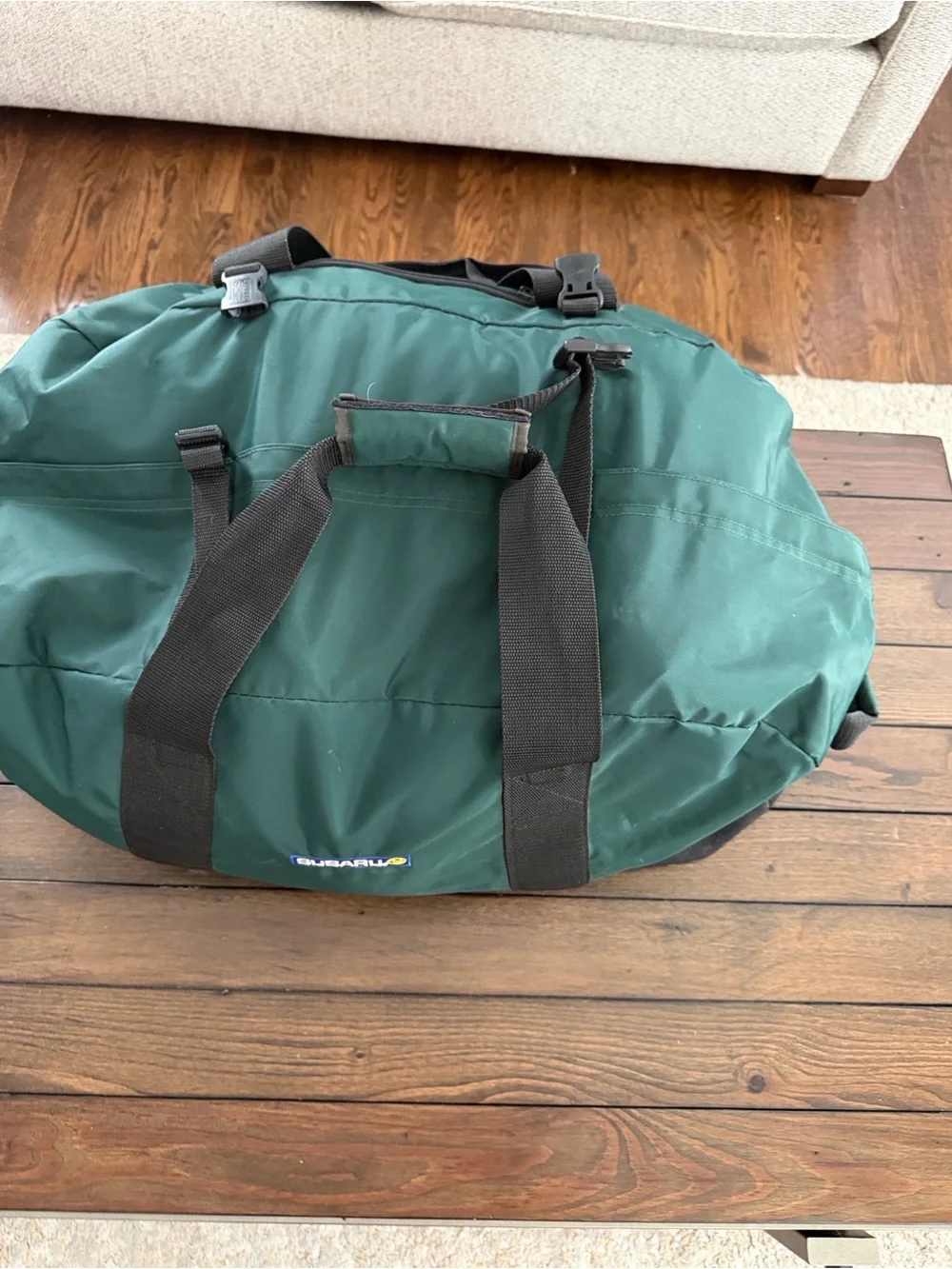 Vintage L.L.Bean Subaru Green Large Duffel Bag Unisex Canvas Travel Weekender